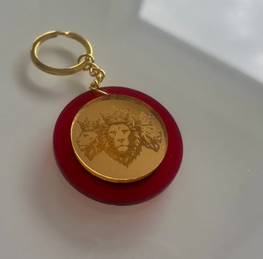 Μπρελόκ Red-Gold Plexiglass "Thrilos Legend" με όνομα στην πίσω όψη