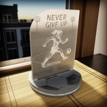 "Never Give Up" Light Collection | Επιτραπέζιο Φωτιστικό "Football Player"-Woman Figure