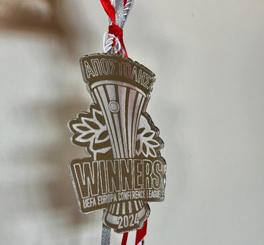 Κρεμαστό Στολίδι Γούρι "Red Winners" Europa Conference με Όνομα