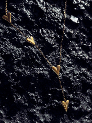 Κολιέ "Little Golden Hearts" επιχρυσωμένο ατσάλι