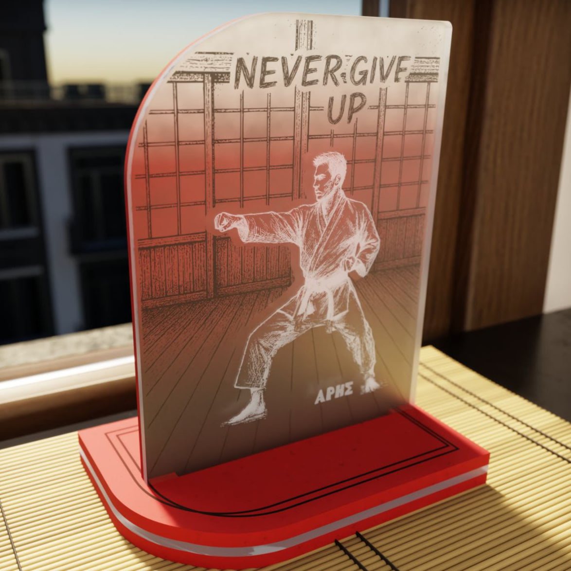 "Never Give Up" Light Collection| Επιτραπέζιο Φωτιστικό "Karate" με Όνομα