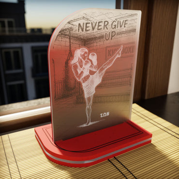 "Never Give Up" Light Collection| Επιτραπέζιο Φωτιστικό "Kick Boxing" Woman Figure