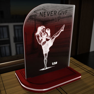 "Never Give Up" Light Collection| Επιτραπέζιο Φωτιστικό "Kick Boxing" Woman Figure