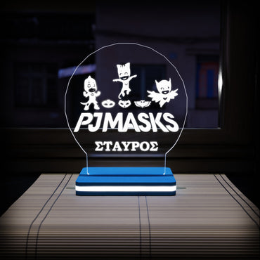 Επιτραπέζιο Led Φωτιστικό "Pj Masks" με Όνομα