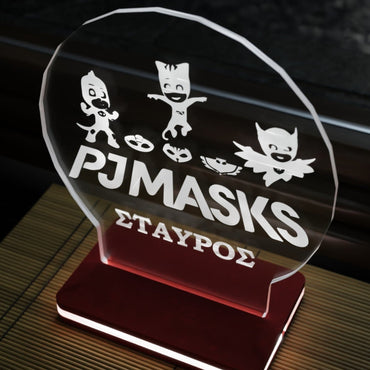 Επιτραπέζιο Led Φωτιστικό "Pj Masks" με Όνομα