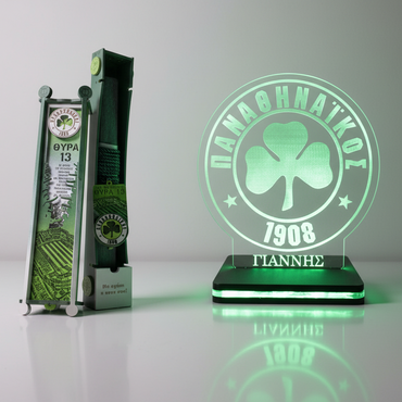 ΠΑΟ Σετ| Πασχαλινή Λαμπάδα & ΦΩΤΙΣΤΙΚΟ 3D LED "ΠΑΝΑΘΗΝΑΪΚΟΣ" (21cm)