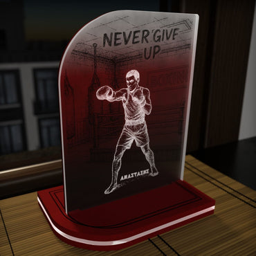 "Never Give Up" Light Collection| Επιτραπέζιο Φωτιστικό "Boxing-Πυγμαχία" Μan Figure