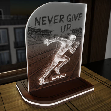 "Never Give Up" Light Collection| Επιτραπέζιο Φωτιστικό "Runner" με όνομα