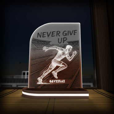 "Never Give Up" Light Collection| Επιτραπέζιο Φωτιστικό "Runner" με όνομα
