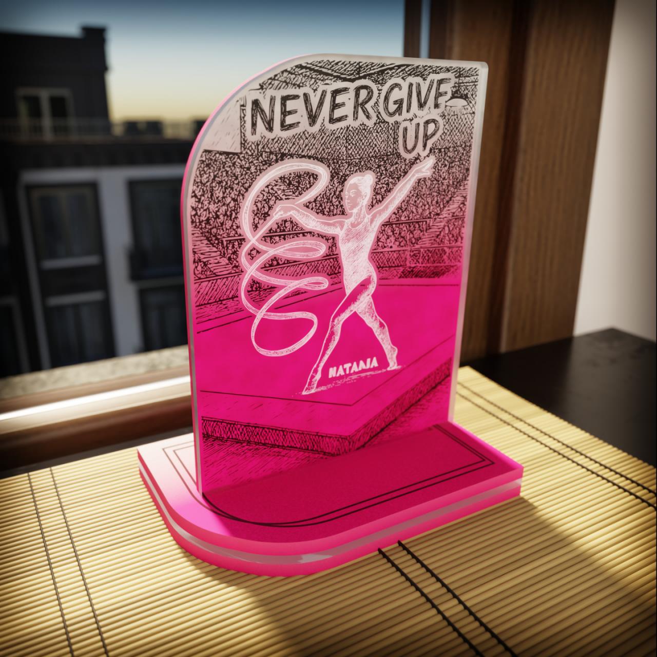 "Rythmics" | Σετ Λαμπάδα  & Επιτραπέζιο Φωτιστικό "Never Give Up" με Όνομα