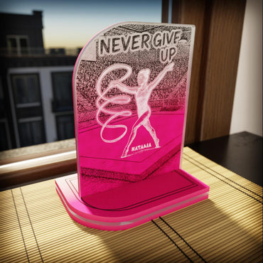 "Rythmics" | Σετ Λαμπάδα  & Επιτραπέζιο Φωτιστικό "Never Give Up" με Όνομα