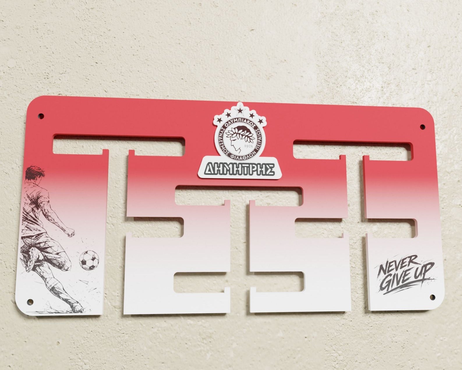 Stand Κρεμάστρα Μεταλλίων  "Football" με Όνομα και Σήμα Συλλόγου  (49cm*36cm)