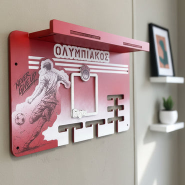 Προσωποποιημένο Stand Μεταλλίων "Football"  με Ράφι Κυπέλλων & Θέση Φωτογραφίας (προσθήκη Σήματος Συλλόγου)