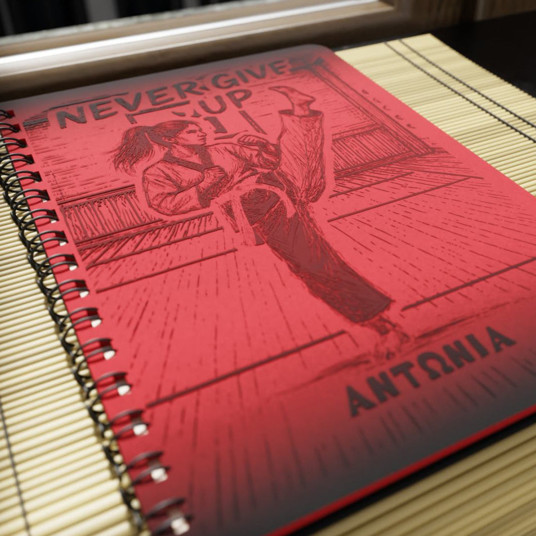 Ξύλινο Σημειωματάριο "Tae Kwon Do" και Όνομα της επιλογής σας (Γυναικεία Φιγούρα)