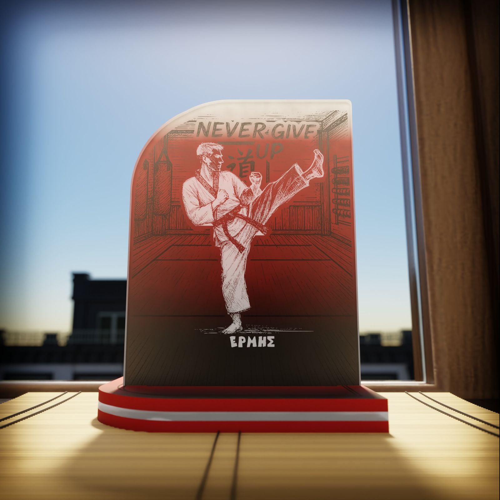 "Never Give Up" Light Collection| Επιτραπέζιο Φωτιστικό "Tae Kwon Do" με όνομα