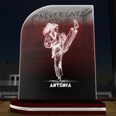 "Never Give Up" Light Collection| Επιτραπέζιο Φωτιστικό Female "Tae Kwon Do" με όνομα