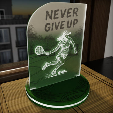 "Never Give Up" Light Collection| Επιτραπέζιο Φωτιστικό "Tennis Player"- Woman Figure
