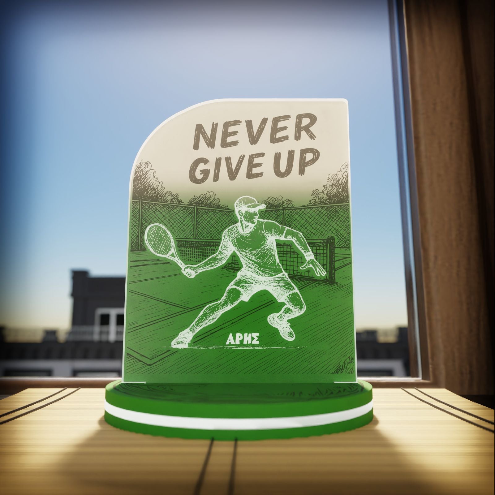 "Never Give Up" Light Collection| Επιτραπέζιο Φωτιστικό "Tennis Player"- Man Figure