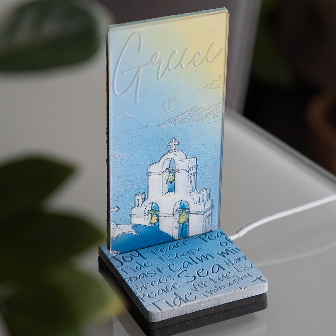 MINI STAND LED "GREEK CHURCH & AEGEAN SEA"