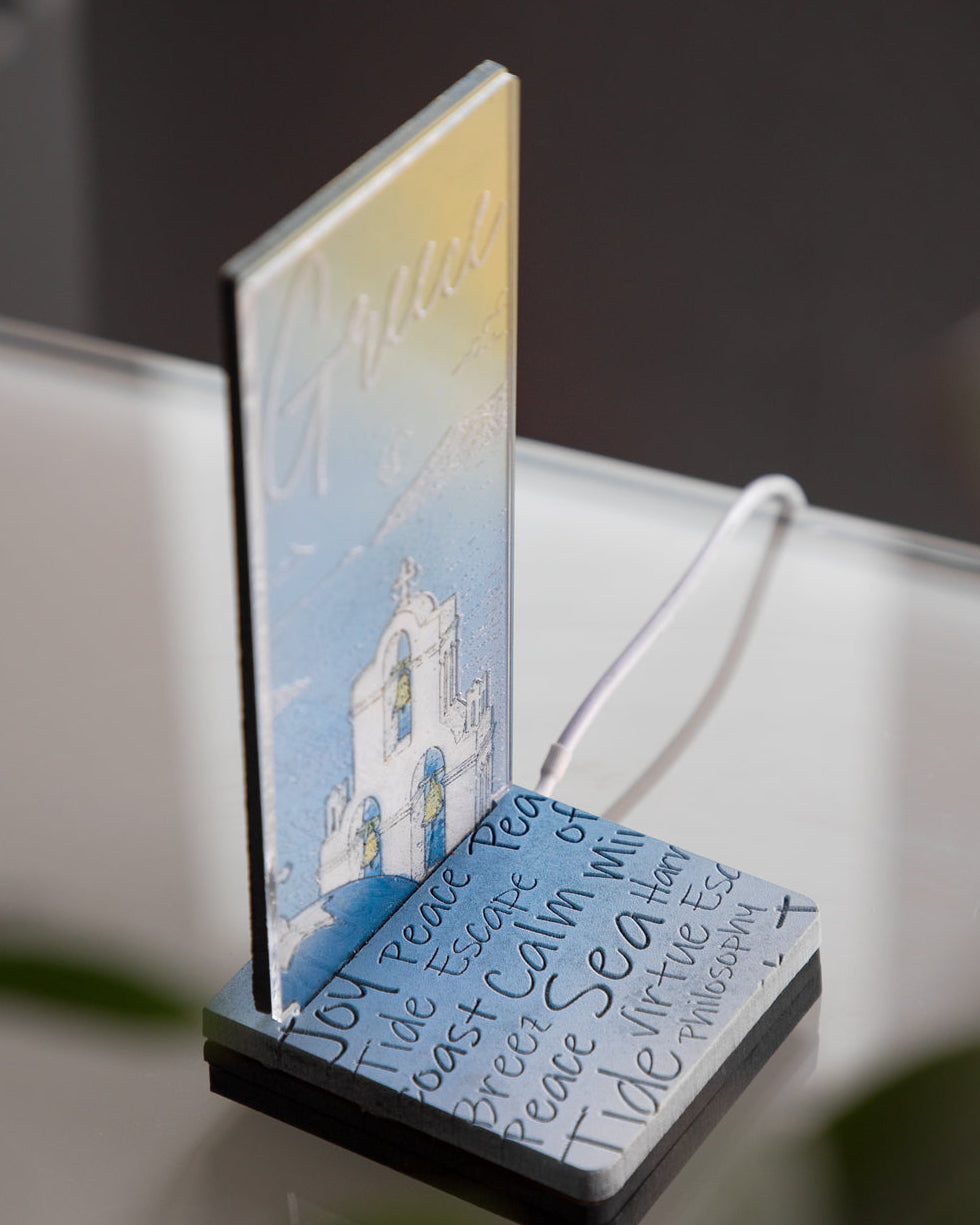 MINI STAND LED "GREEK CHURCH & AEGEAN SEA"