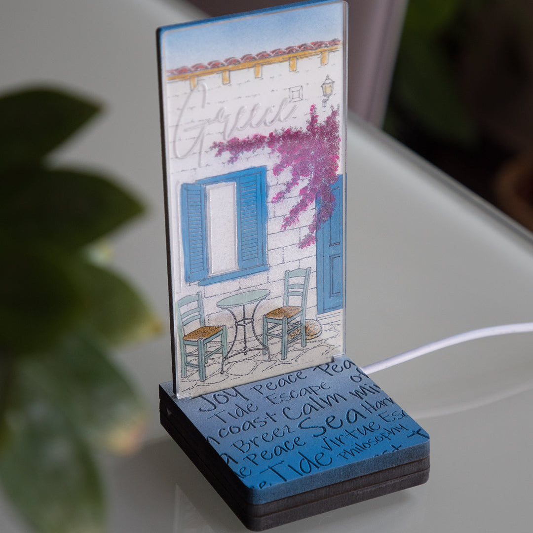 MINI LED "GREEK  VOUKAMVILIA CAFE"