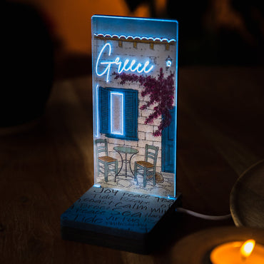 MINI LED "GREEK  VOUKAMVILIA CAFE"