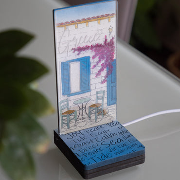 MINI LED "GREEK  VOUKAMVILIA CAFE"