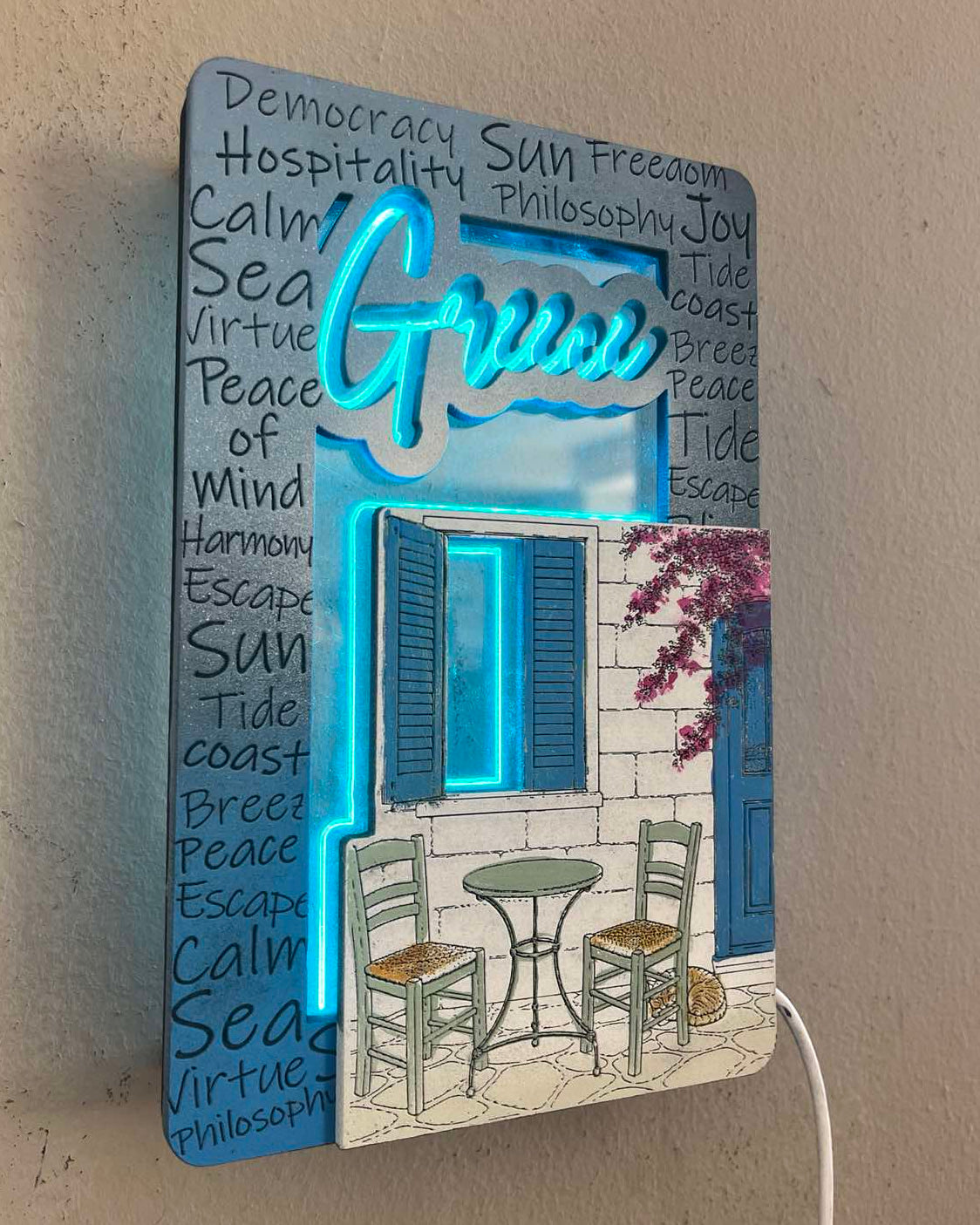 MINI WALL LED "GREEK ISLAND CAFE"