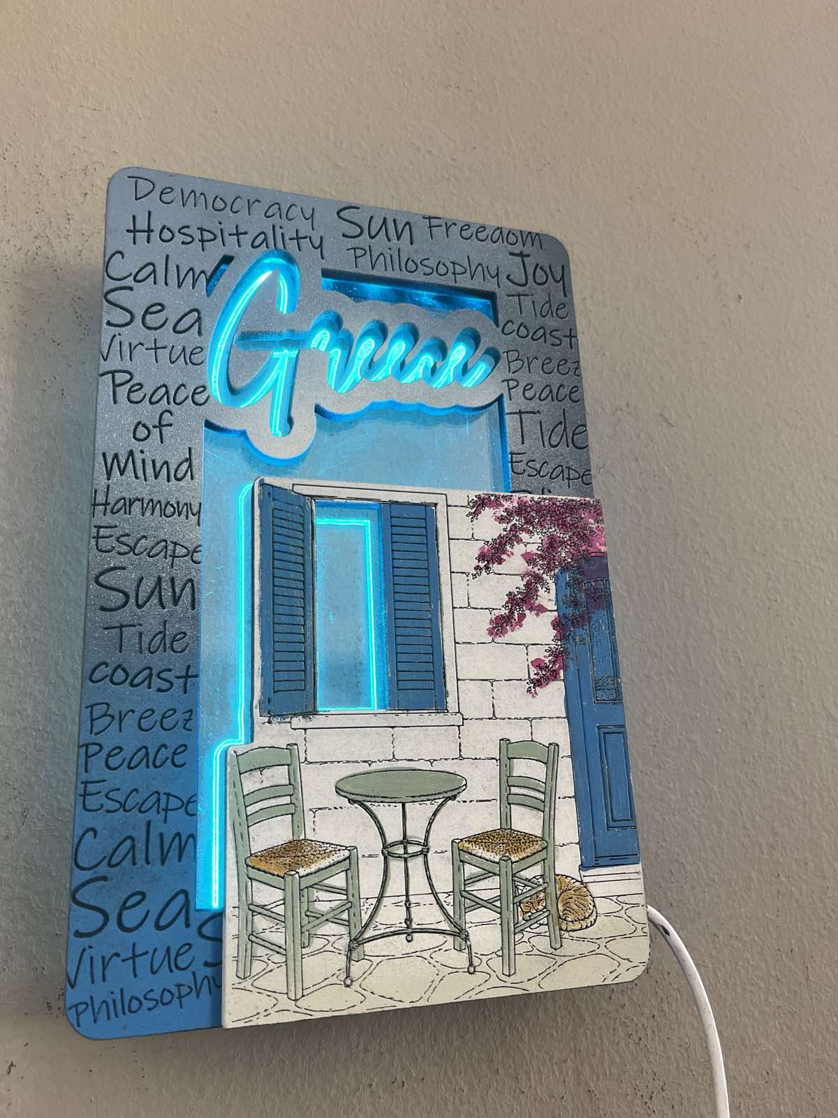 MINI WALL LED "GREEK ISLAND CAFE"
