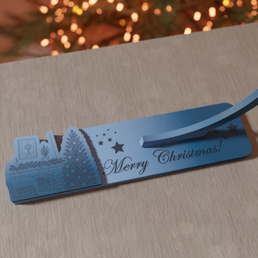 Ξύλινη Βάση για Κρεμαστή Μπάλα "Home for Christmas"|20cm*22cm