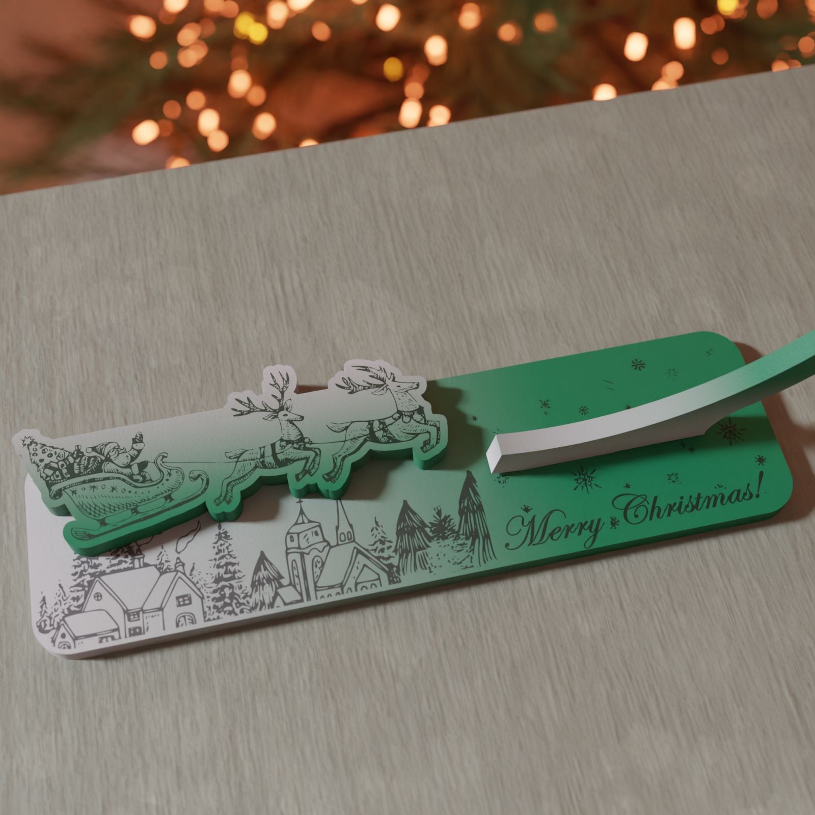 Ξύλινη Βάση για Κρεμαστή Μπάλα "Santa Claus In Town"|20cm*22cm