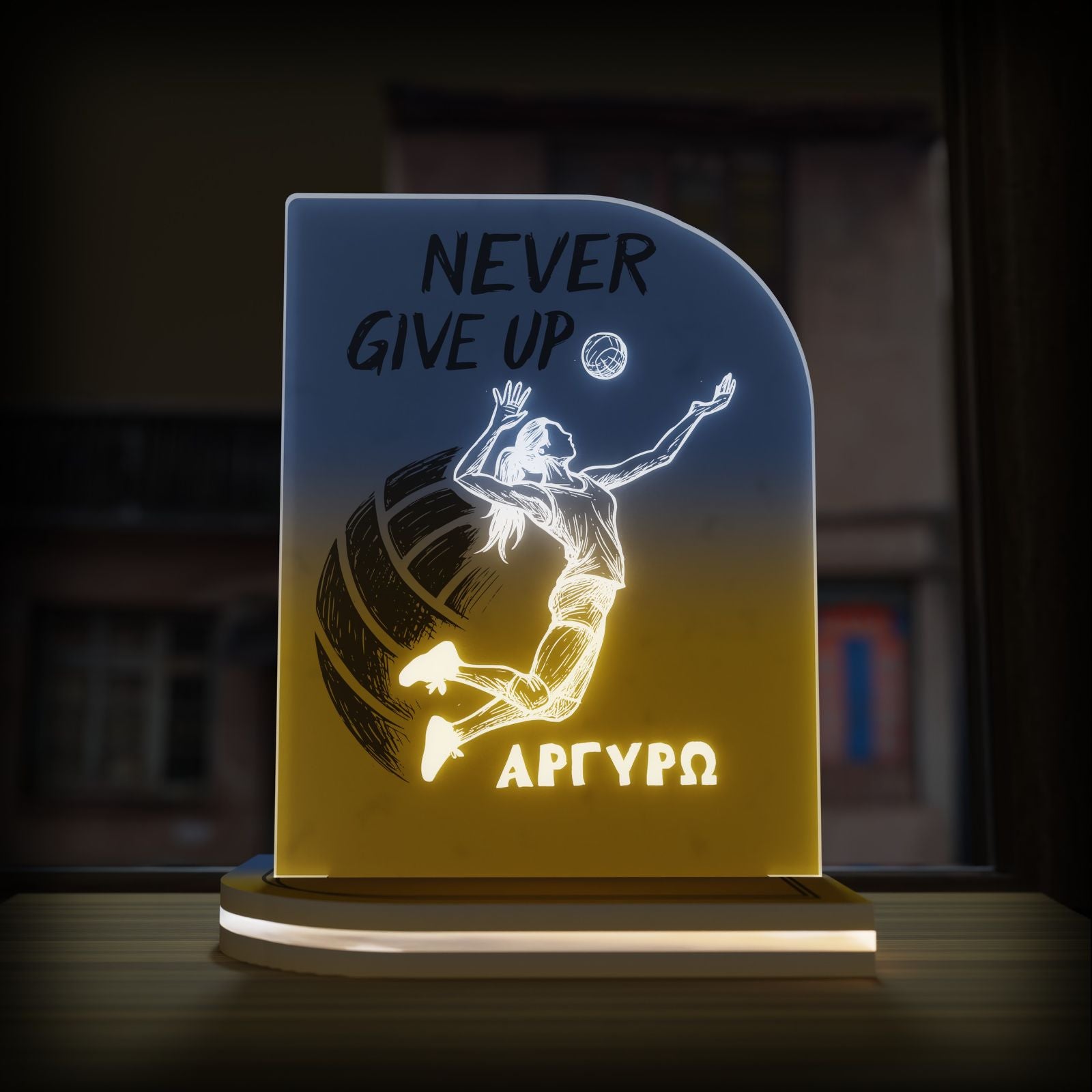 "Never Give Up" Light Collection| Επιτραπέζιο Φωτιστικό  Female "Volleybal Player"