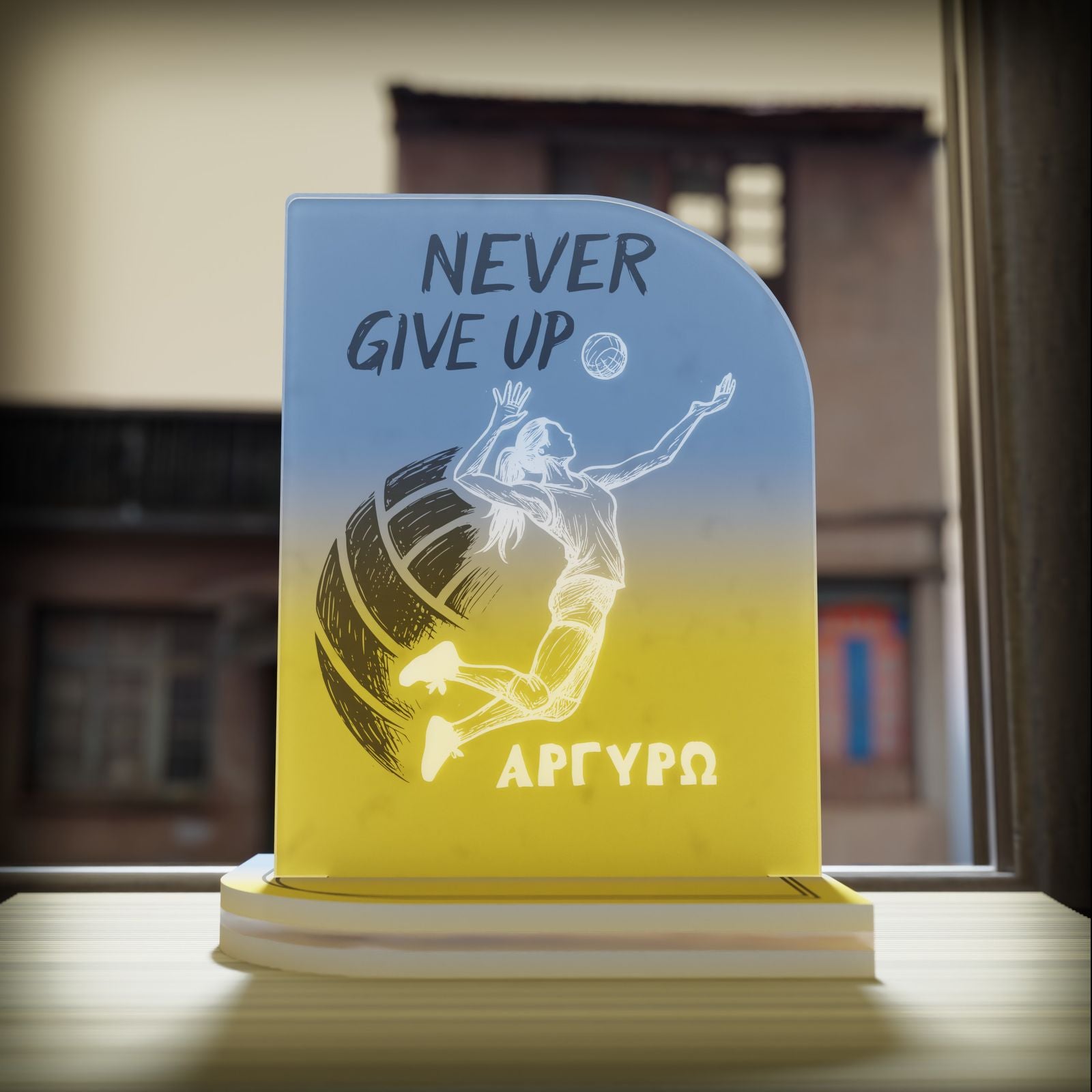 "Never Give Up" Light Collection| Επιτραπέζιο Φωτιστικό  Female "Volleybal Player"