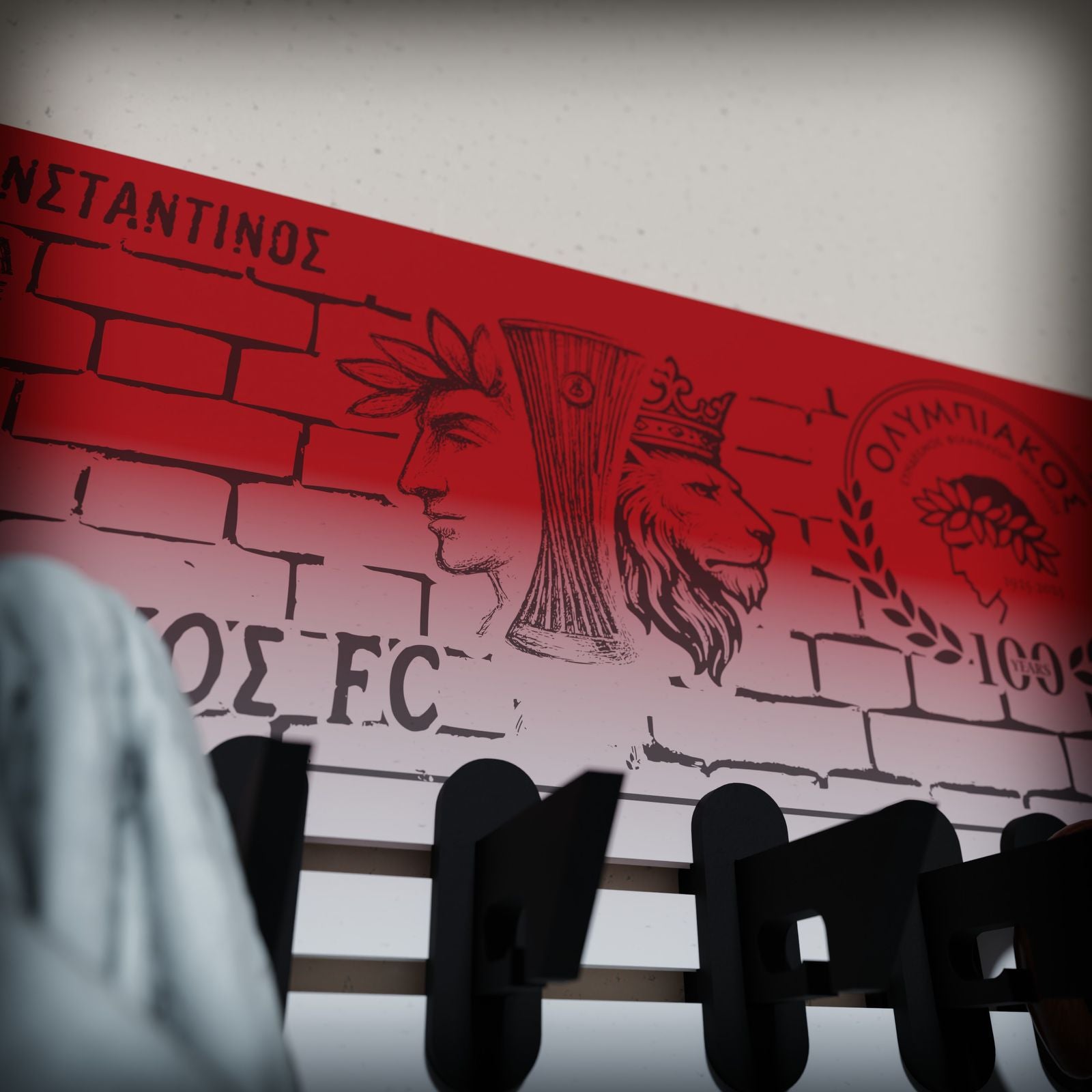 "THRILOS EUROPA CONFERENCE CUP" | Ξύλινη Κρεμάστρα Τοίχου 6 Θέσεων  με χάραξη ονόματος (36cm*20cm)