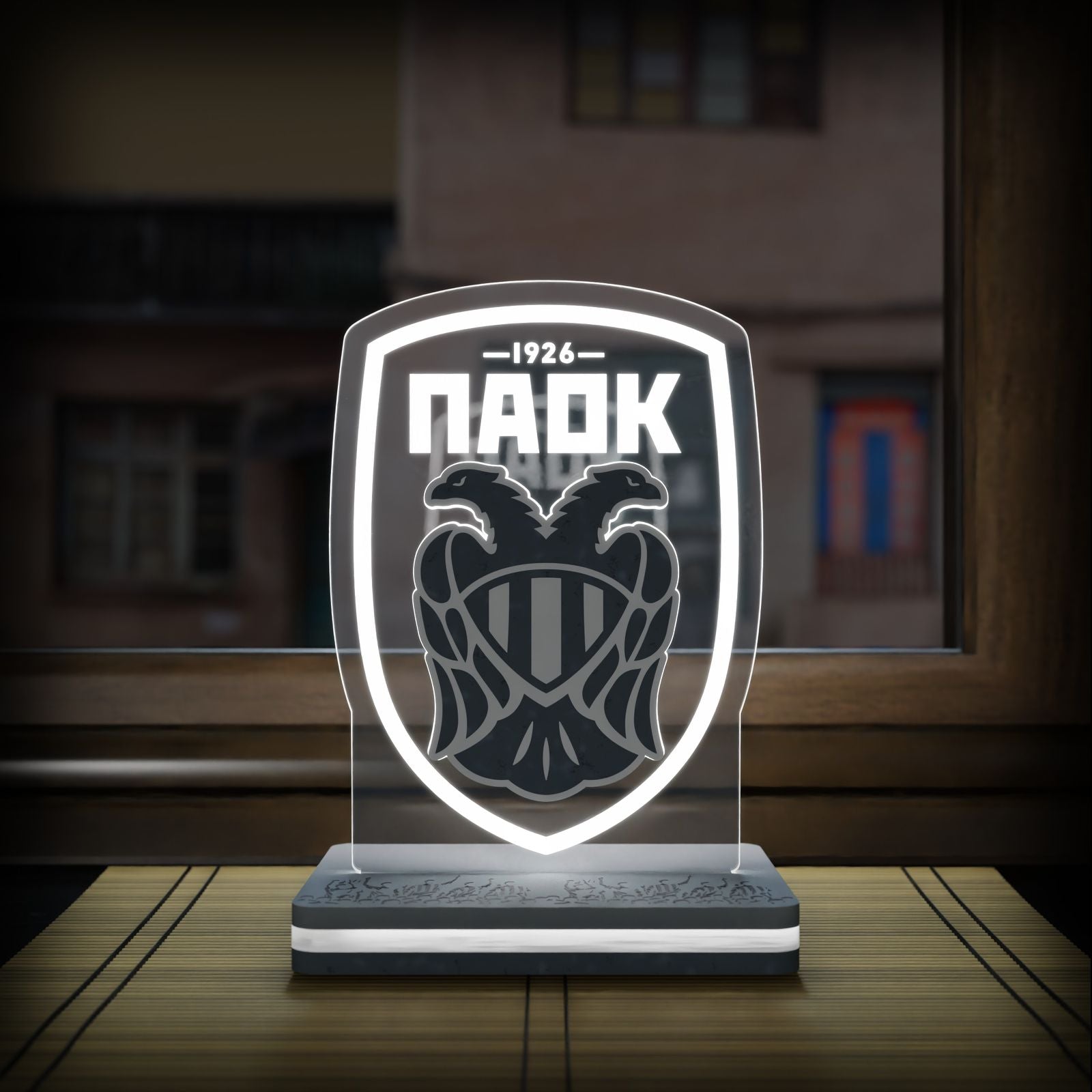 Επιτραπέζιο 3D Led Φωτιστικό "PAOK Logo" (20cm)