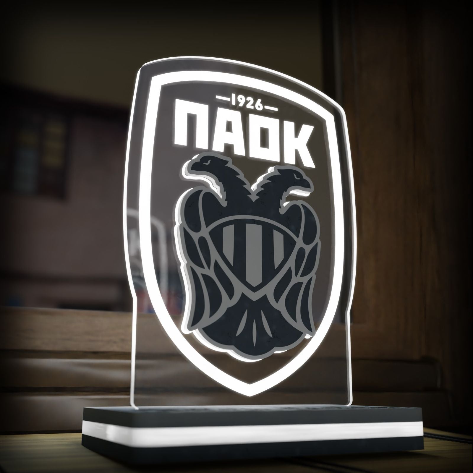 Επιτραπέζιο 3D Led Φωτιστικό "PAOK Logo" (20cm)