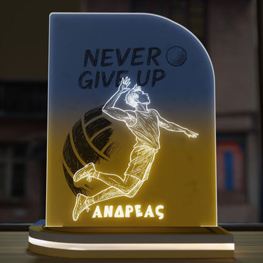 "Never Give Up" Light Collection| Επιτραπέζιο Φωτιστικό "Volleyball" με Όνομα