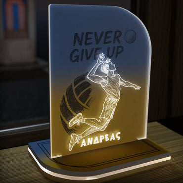 "Never Give Up" Light Collection| Επιτραπέζιο Φωτιστικό "Volleyball" με Όνομα