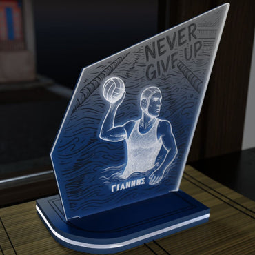 "Never Give Up" Light Collection| Επιτραπέζιο Φωτιστικό "WaterPolo Player" με όνομα