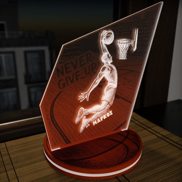 "Never Give Up" Light Collection| Επιτραπέζιο Φωτιστικό "Basketball Player" με όνομα