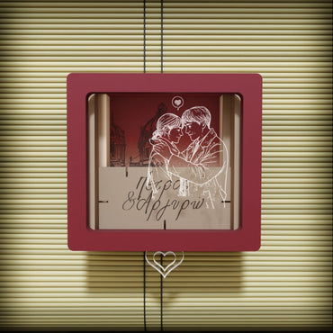 Vienna Lovers|Προσωποποιημένο Κουτί με Ονόματα και Αφιέρωση (10cm * 9cm |Ξύλο & Plexiglass)