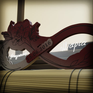 "Endless Love" | Επιτραπέζιο Φωτιστικό Stand με ημερομηνία και ονόματα  (31cm *15cm)