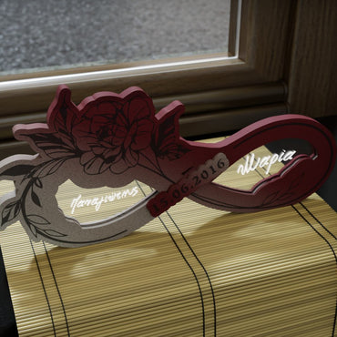 "Endless Love" | Επιτραπέζιο Φωτιστικό Stand με ημερομηνία και ονόματα  (31cm *15cm)