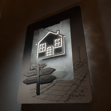 Φωτιζόμενο Προσωποποιημένο Κάδρο "Family Home" με ονόματα οικογένειας (31cm *23cm)