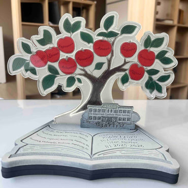 Eπιτραπέζιο Φωτιστικό "School Tree" με ονόματα μαθητών και αφιέρωση (συνδυασμός ξύλου & plexiglass)