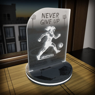 "Never Give Up" Light Collection | Επιτραπέζιο Φωτιστικό "Football Player"-Woman Figure