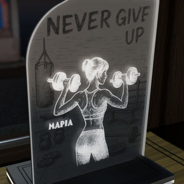 "Never Give Up" Light Collection| Επιτραπέζιο Φωτιστικό "WeightLifting, Woman Power"