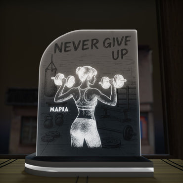 "Never Give Up" Light Collection| Επιτραπέζιο Φωτιστικό "WeightLifting, Woman Power"