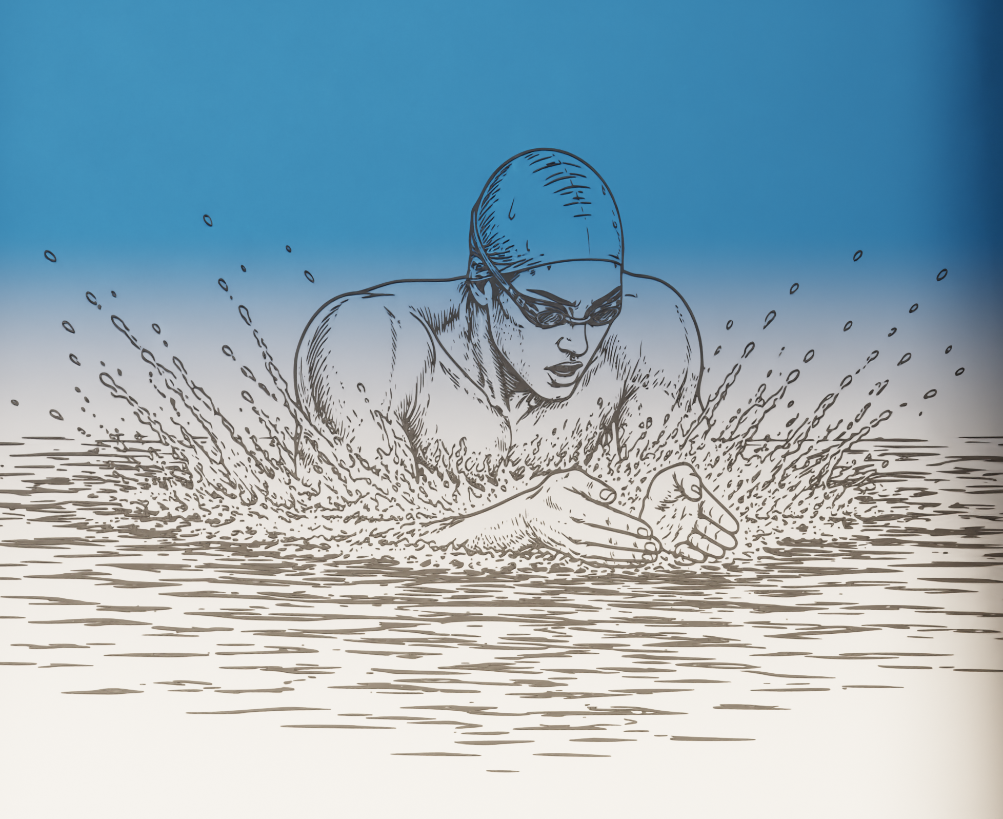 Ξύλινη Κασετίνα "Swimmer" με Όνομα & Δυνατότητα προσθήκης σήματος/συλλόγου (26 * 12cm)