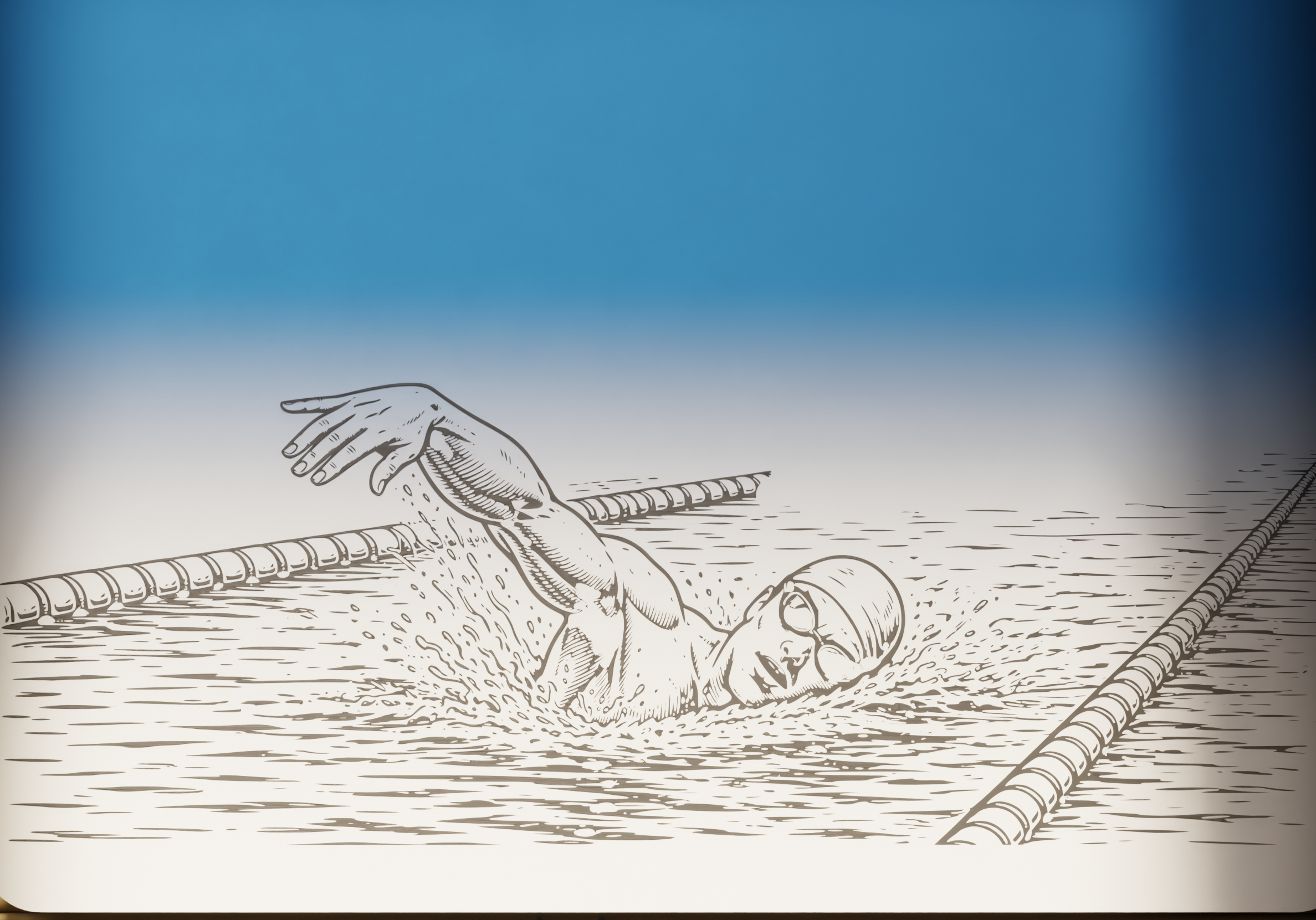 Ξύλινη Κασετίνα "Swimmer" με Όνομα & Δυνατότητα προσθήκης σήματος/συλλόγου (26 * 12cm)